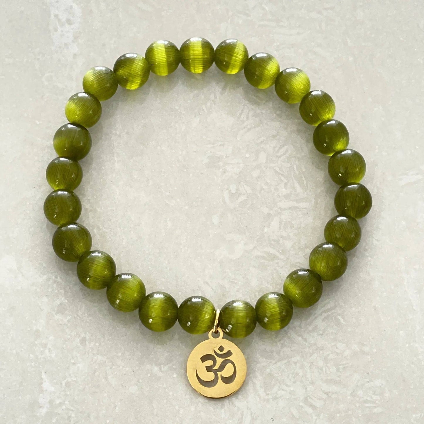 Cat Eye Glass OM Bracelet - Uplift Beads