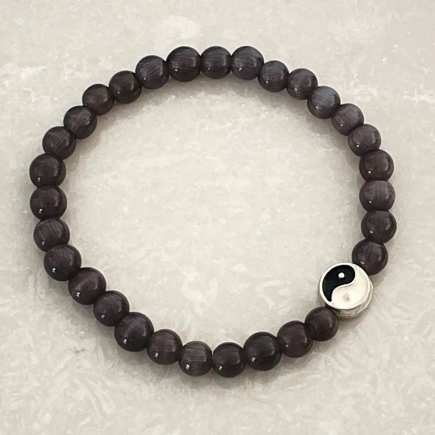 Cat Eye Glass Yin - Yang Balance Bracelet - Uplift Beads