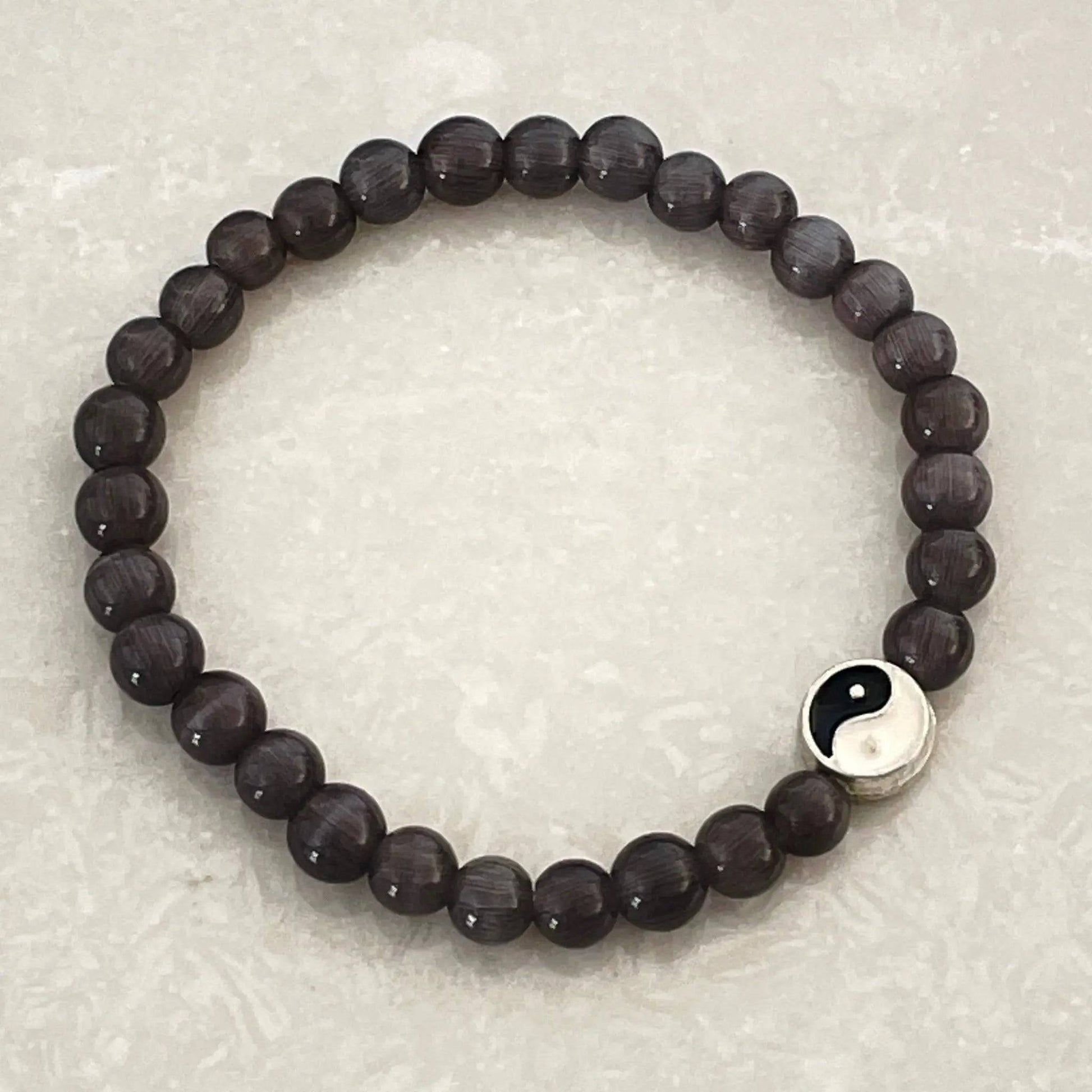 Cat Eye Glass Yin - Yang Balance Bracelet - Uplift Beads