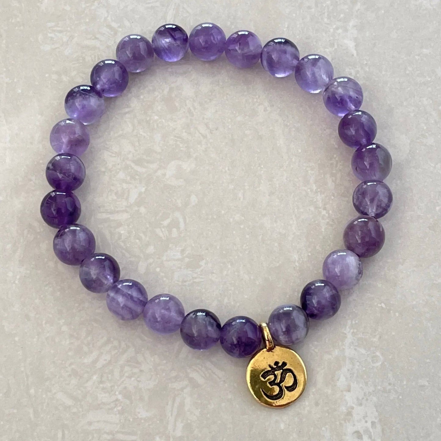 Chevron Amethyst OM Bracelet - Uplift Beads