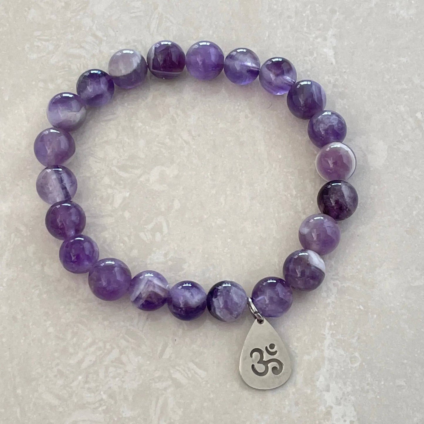 Chevron Amethyst OM Bracelet - Uplift Beads