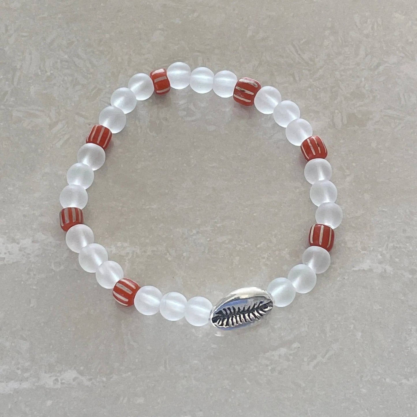 Cowrie Shell Sea Glass Bracelet - Uplift Beads