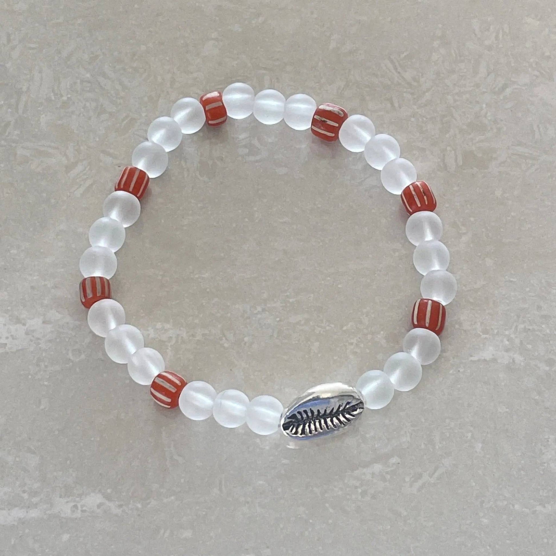 Cowrie Shell Sea Glass Bracelet - Uplift Beads