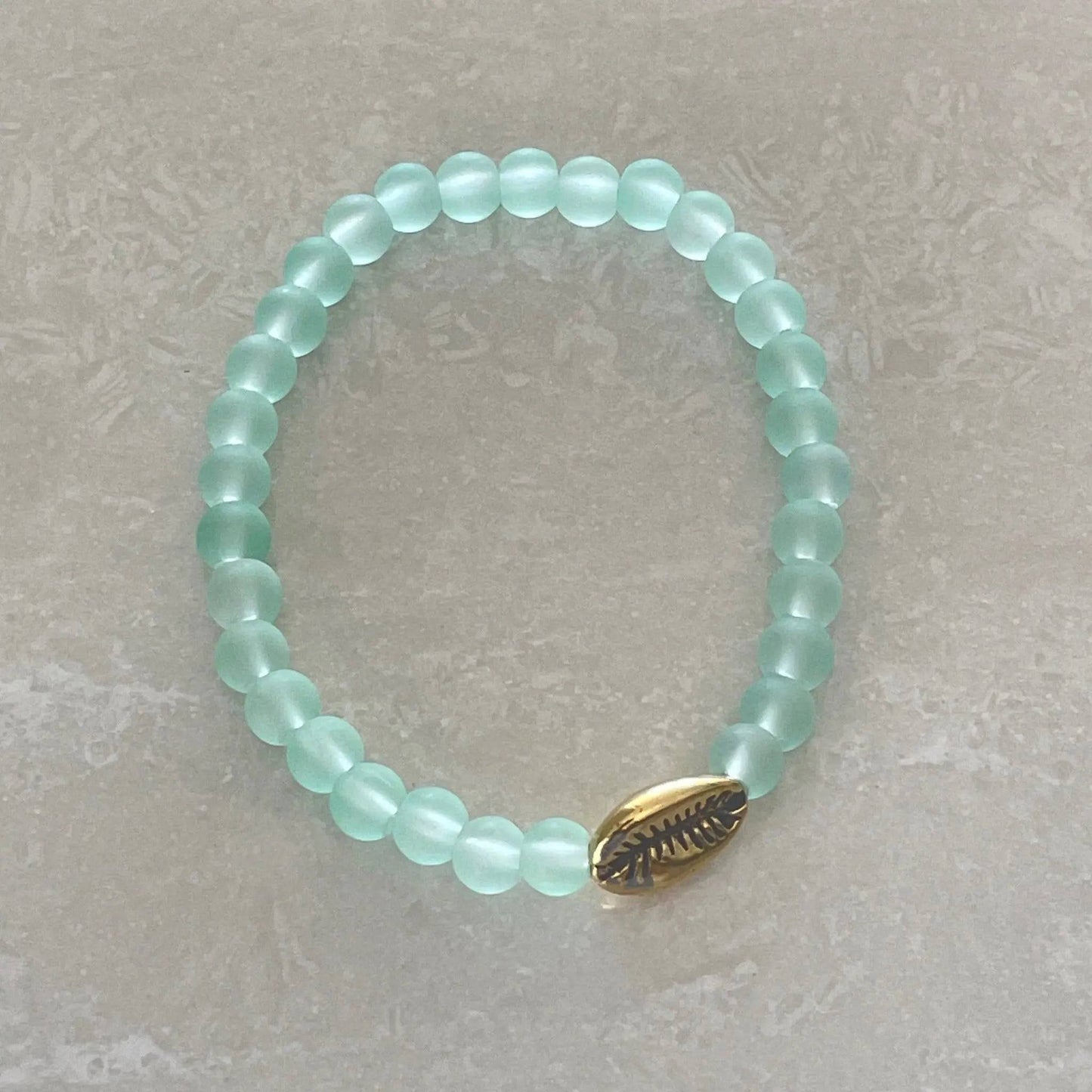 Cowrie Shell Sea Glass Bracelet - Uplift Beads