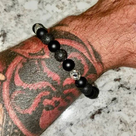 Dia de Muertos Sugar Skull Gemstone Bracelet - Uplift Beads