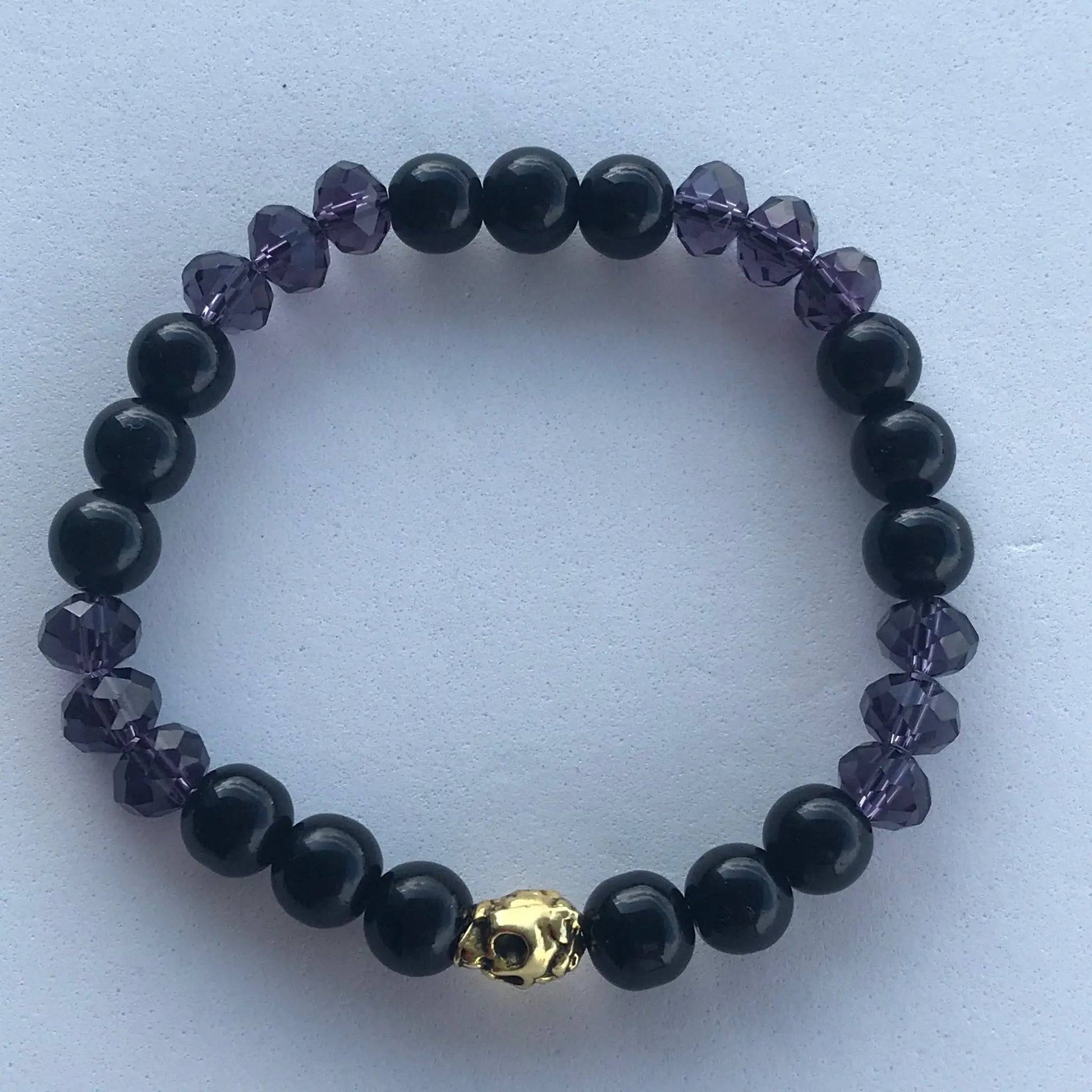 Dia de Muertos Sugar Skull Glass Bracelet - Uplift Beads