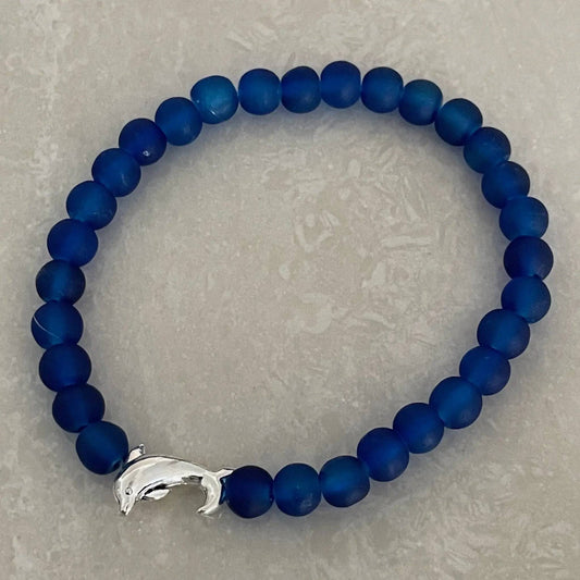 Dolphin Sea Glass Bracelet - Uplift Beads