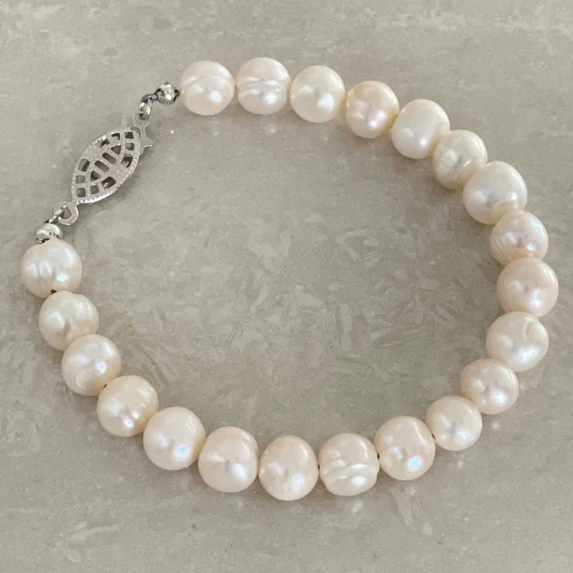 Freshwater Pearl Bracelet featuring genuine natural pearls - Uplift Beads