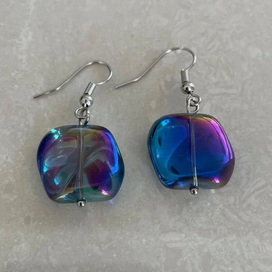 Iridescent Czech AB Glass Earrings - Uplift Beads