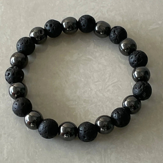 Lava & Hematite Diffuser Bracelet - Uplift Beads