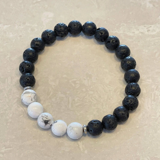 Lava & Howlite Diffuser Bracelet - Uplift Beads