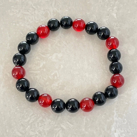 Obsidian & Red Agate 'Tranquility' Bracelet - Uplift Beads