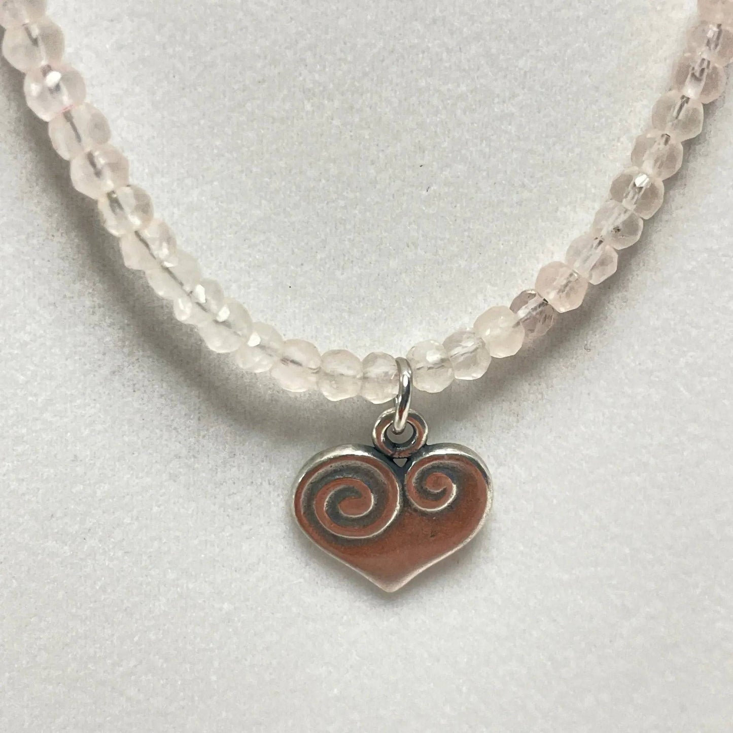 Rose Quartz Heart Necklace - Uplift Beads