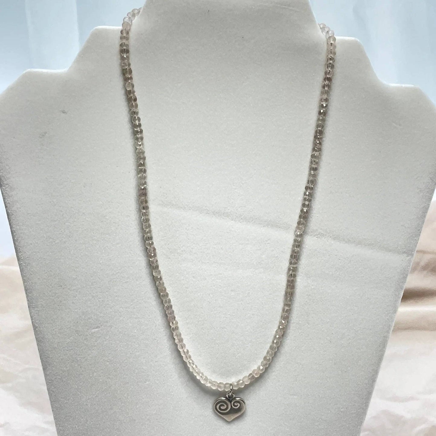 Rose Quartz Heart Necklace - Uplift Beads