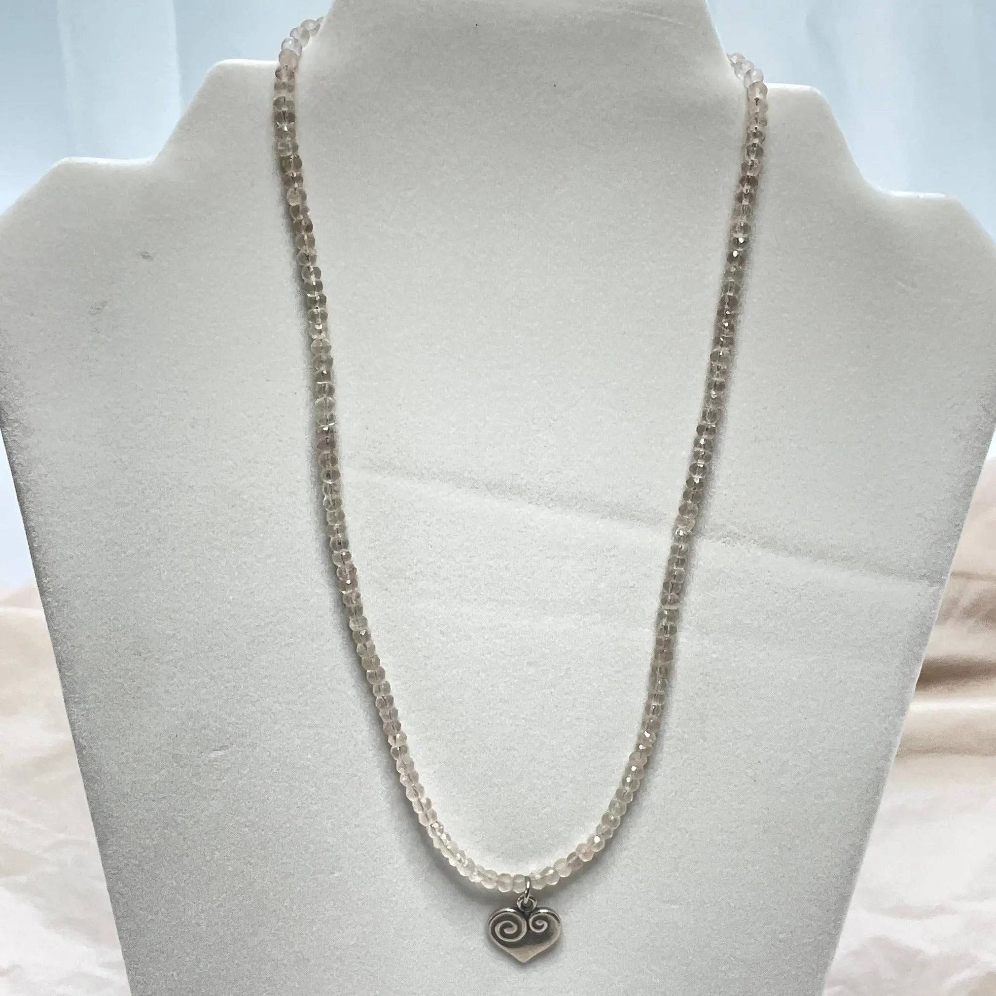 Rose Quartz Heart Necklace - Uplift Beads