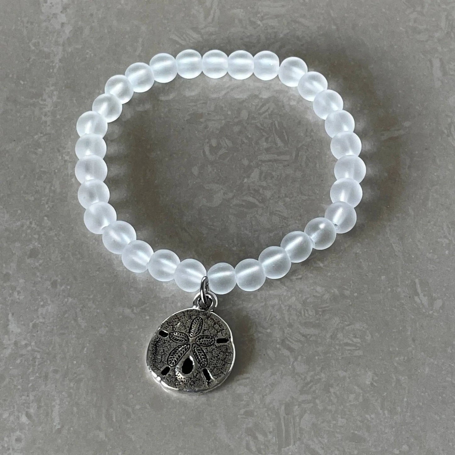 Sand Dollar Sea Glass Bracelet - Uplift Beads