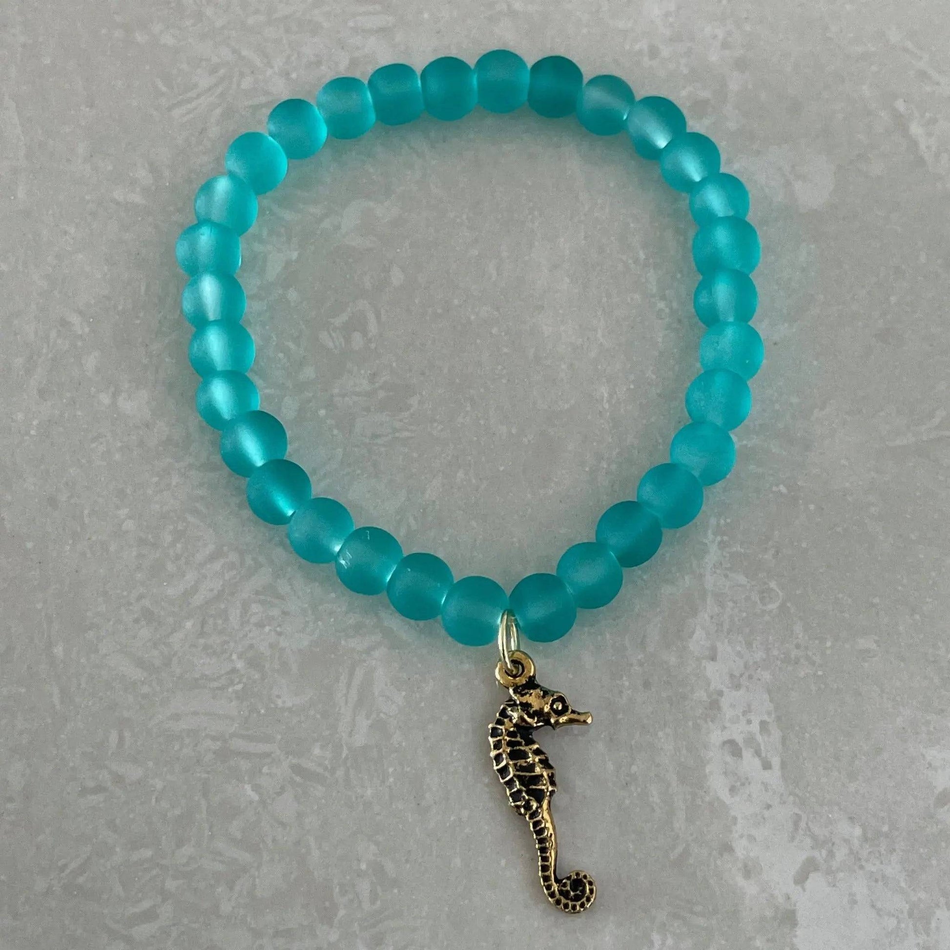 Seahorse Sea Glass Bracelet - Uplift Beads