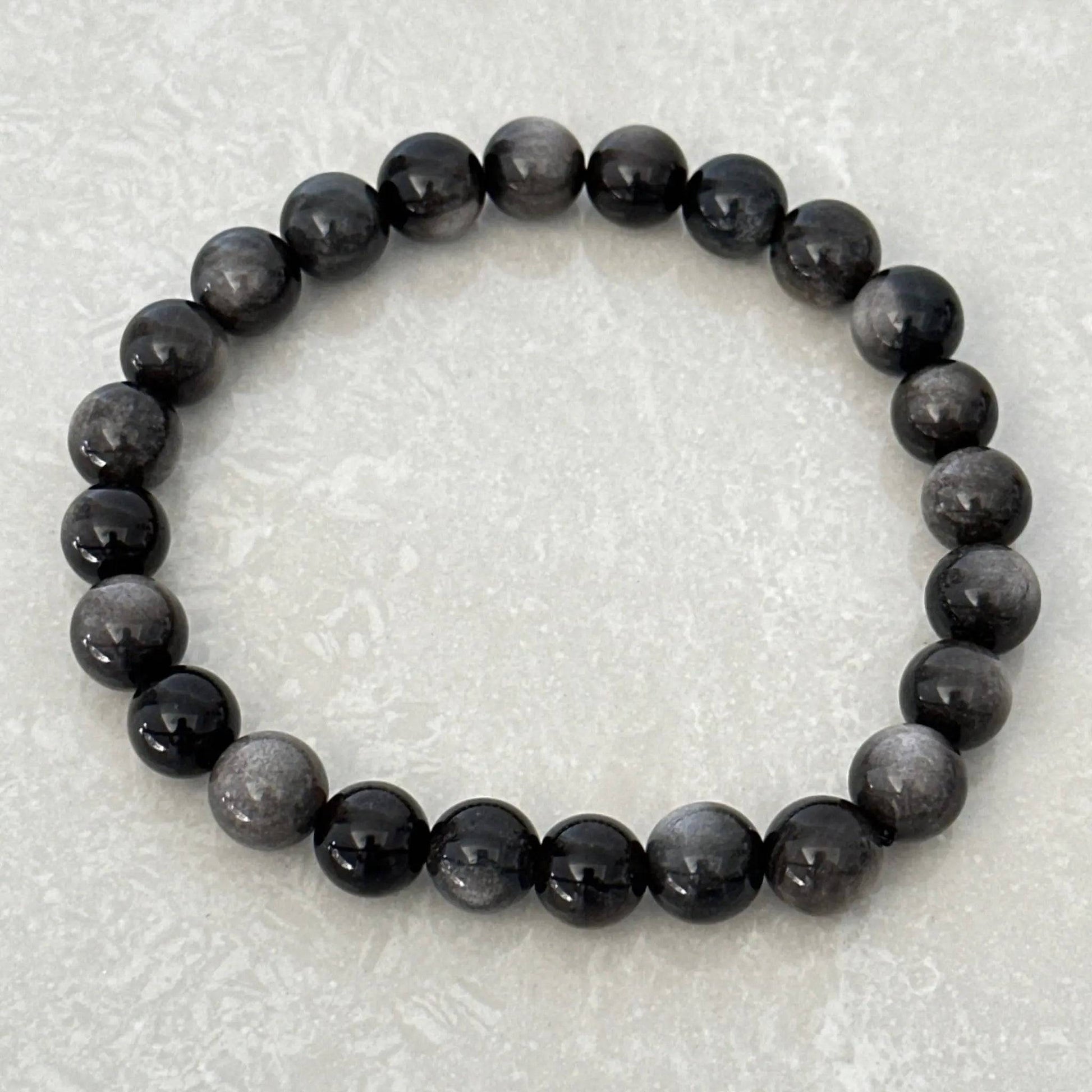 Silver Sheen Obsidian Bracelet - Uplift Beads