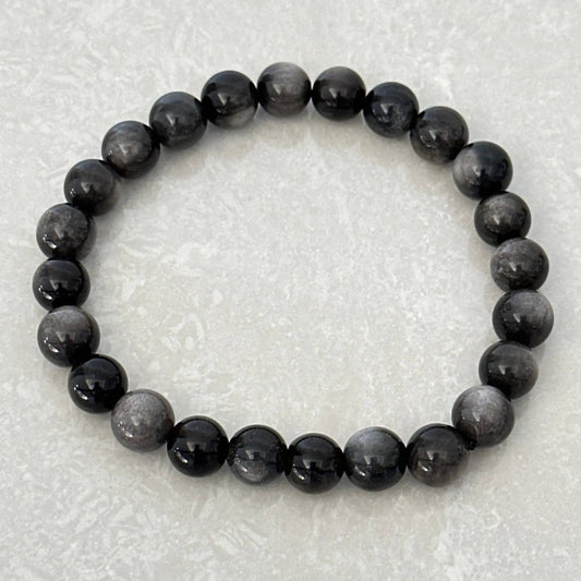 Silver Sheen Obsidian Bracelet - Uplift Beads