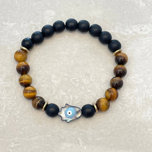 Tiger Eye Hamsa Bracelet - Uplift Beads