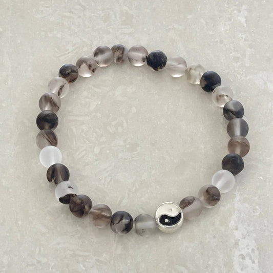 Yin - Yang Sea Glass Bracelet - Uplift Beads