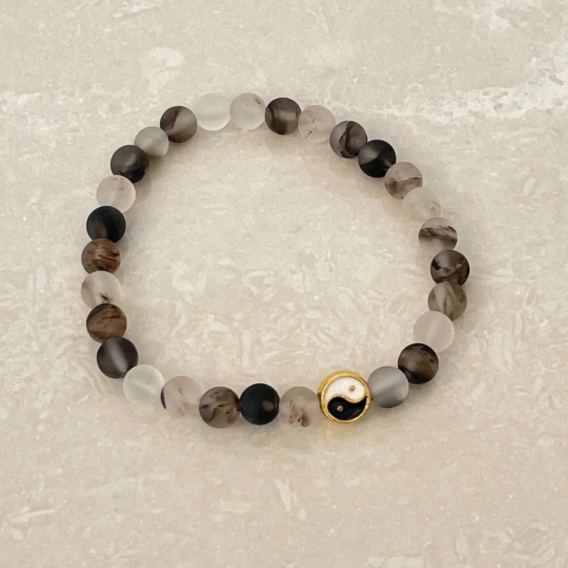 Yin - Yang Sea Glass Bracelet - Uplift Beads